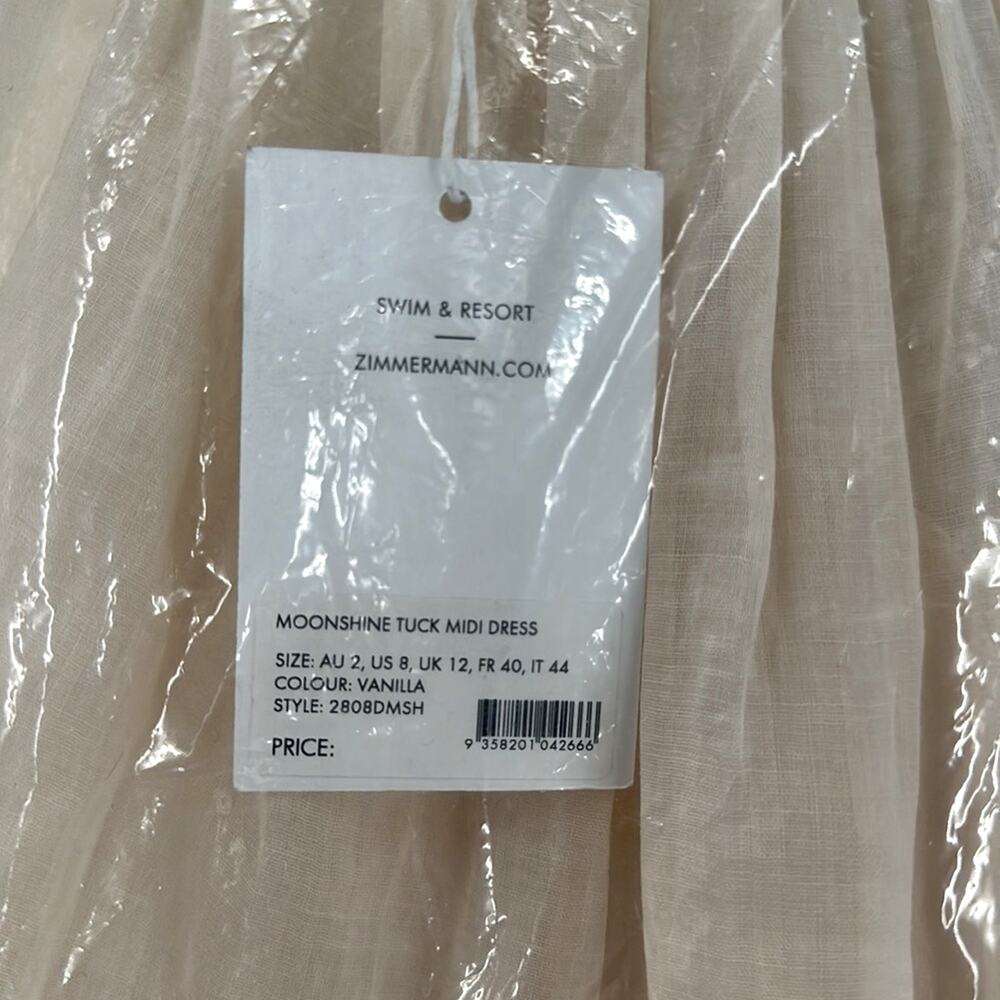 Zimmerman Moonshine Tuck Midi Dress | Size 8 - Picture 3 of 13